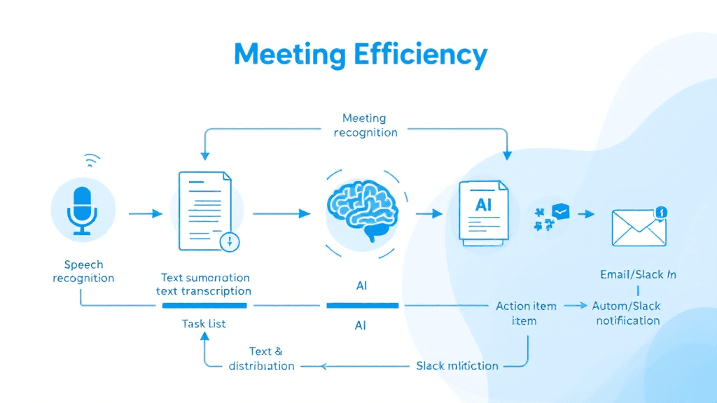 生成AIによる会議効率化フロー:音声認識から議事録・要約・配信までの自動化