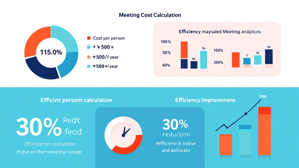 会議コスト試算と削減効果のインフォグラフィック