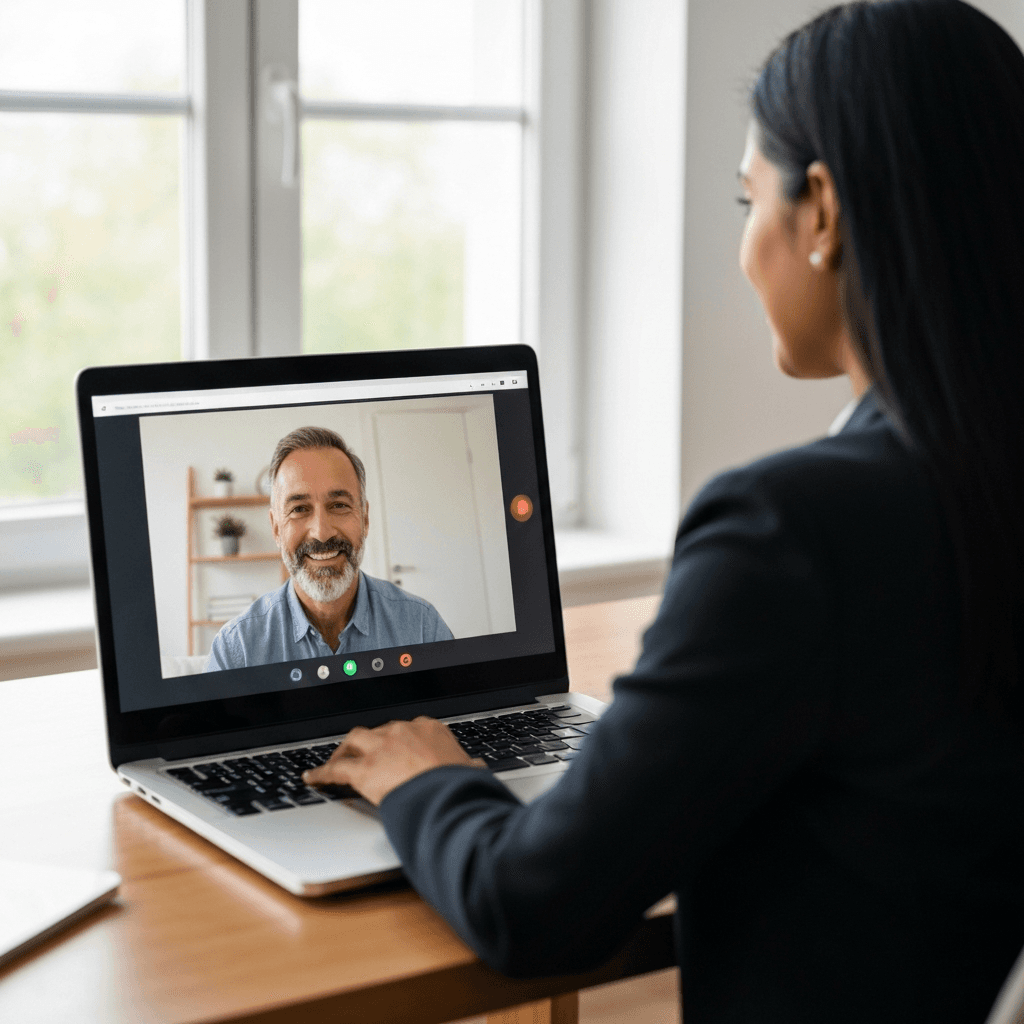 オフィスの会議室で候補者と面談する採用担当者