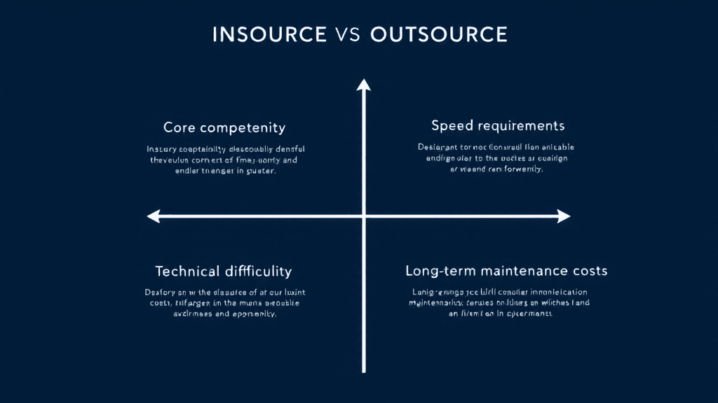 内製・外注の判断フレームワーク — 4つの評価軸