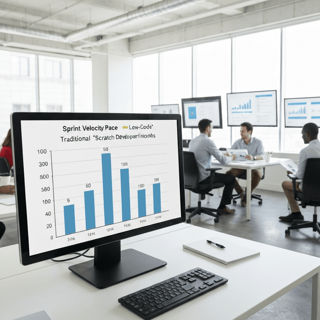 開発手法ごとの初期構築スピードと長期的な拡張速度の関係