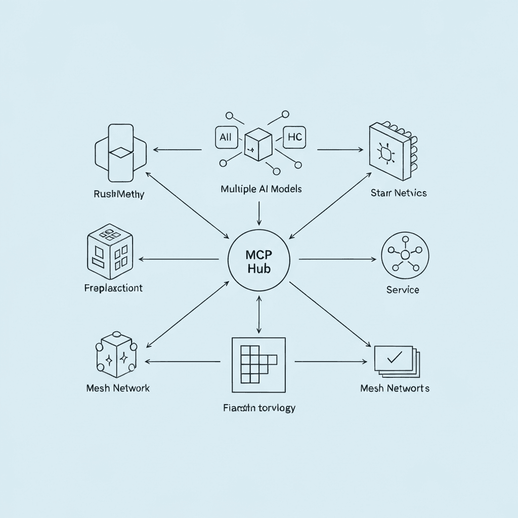 AIツールと業務システムの個別接続が生むN×M問題の図解