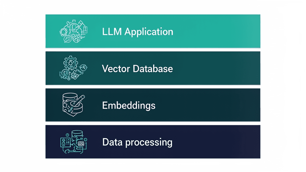 RAGシステムの4層技術スタック:データ処理・Embedding・ベクトルDB・LLMアプリケーション層