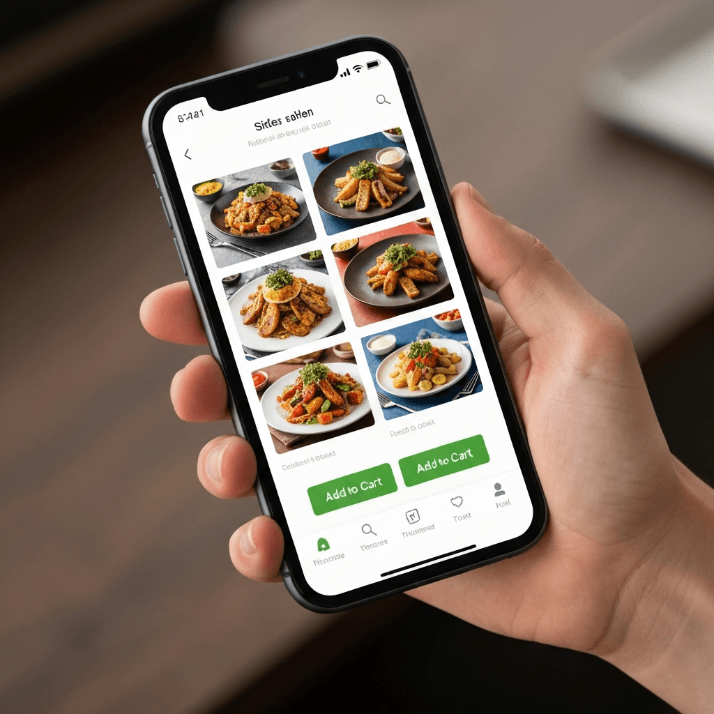 テーブルQRコードからのスマートフォン注文画面