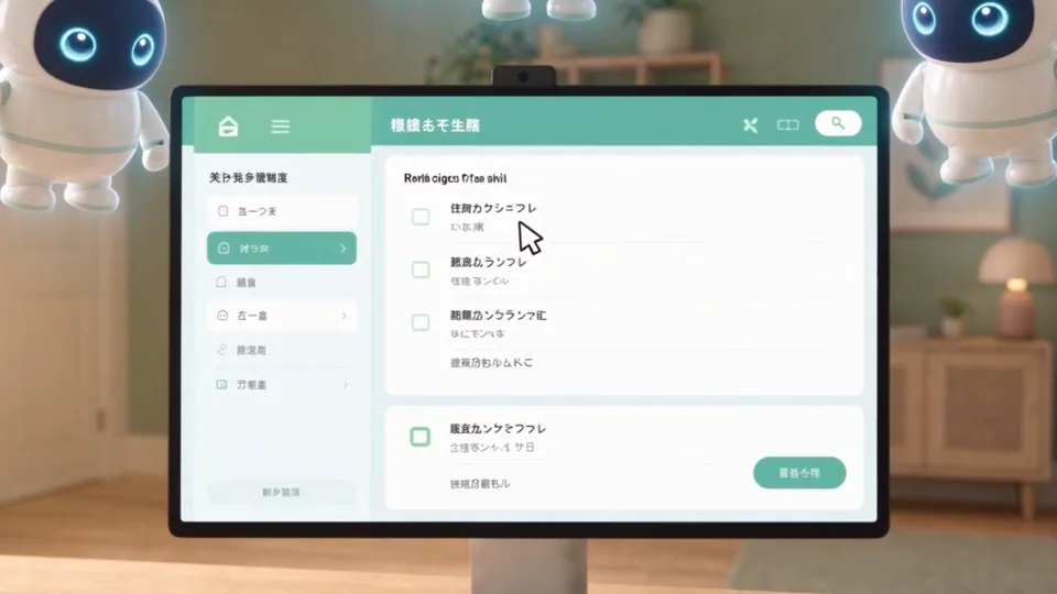 チェックの付いたアプリの画面を確かめている