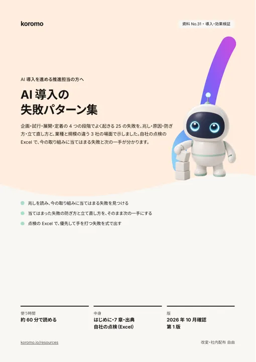 AI 導入の失敗パターン集:表紙